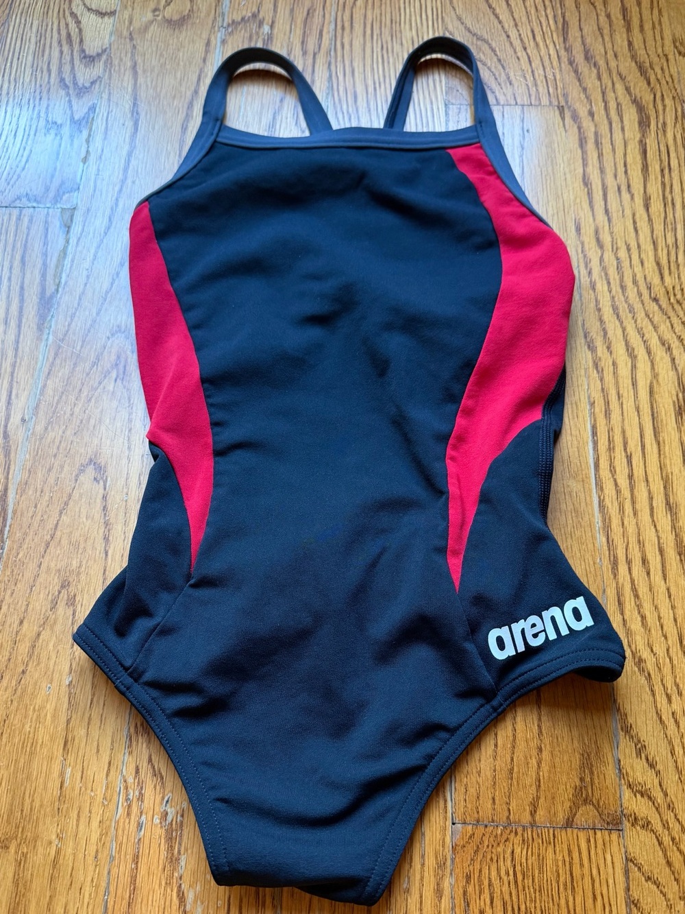 Arena Directus Light Drop Back Racerback Keyhole Swimsuit Black Red Sz 26/US4